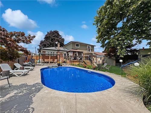 41 Varadi Avenue, Brantford, ON - Outdoor With In Ground Pool With Deck Patio Veranda With Backyard