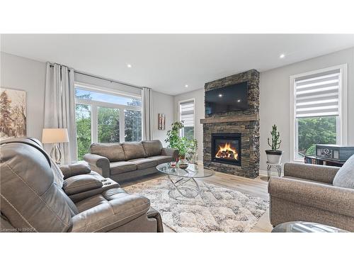 39 Gibbons Street, Waterford, ON - Indoor Photo Showing Living Room With Fireplace