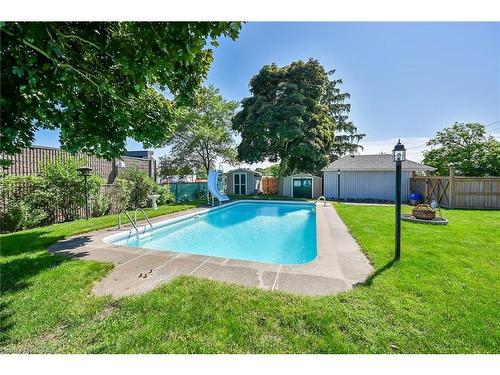 134 Queensway Drive, Brantford, ON - Outdoor With In Ground Pool With Backyard