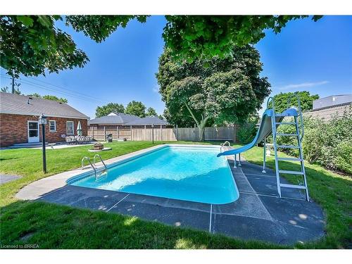 134 Queensway Drive, Brantford, ON - Outdoor With In Ground Pool With Backyard