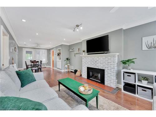 8 Wesley Avenue, Brantford, ON - Indoor Photo Showing Living Room With Fireplace