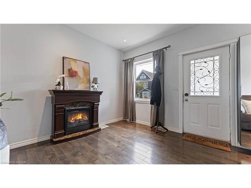 157 Weir Street N, Hamilton, ON - Indoor Photo Showing Living Room With Fireplace