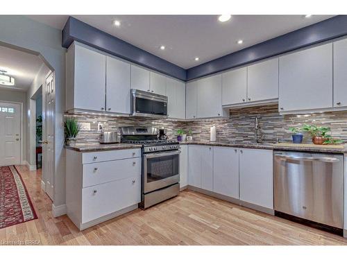 F-144 Wood Street, Brantford, ON - Indoor Photo Showing Kitchen With Stainless Steel Kitchen With Upgraded Kitchen