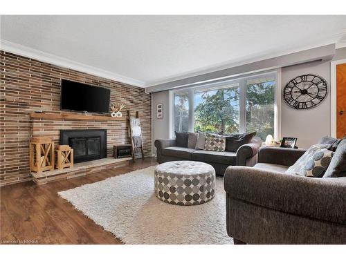 1 Philip Street, St. George, ON - Indoor Photo Showing Living Room With Fireplace