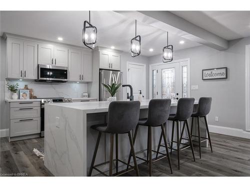 2 Waddington Street, Brantford, ON - Indoor Photo Showing Kitchen With Stainless Steel Kitchen With Upgraded Kitchen