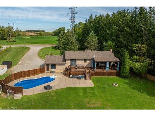 465 Old Onondaga Road E, Brantford, ON - Outdoor With In Ground Pool With Deck Patio Veranda With Backyard