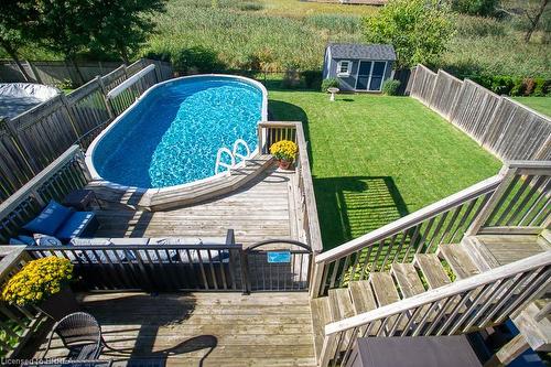 200 Mcguiness Drive, Brantford, ON - Outdoor With Above Ground Pool With Deck Patio Veranda