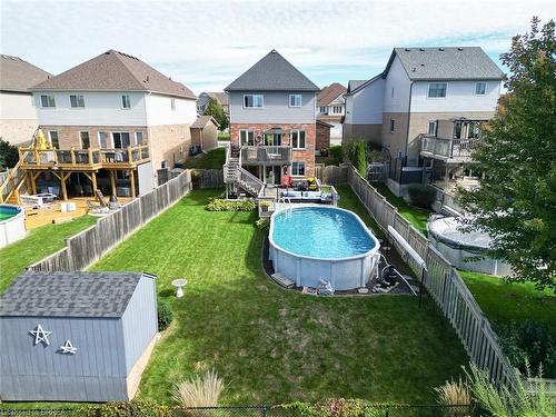 200 Mcguiness Drive, Brantford, ON - Outdoor With Above Ground Pool With Deck Patio Veranda With Backyard