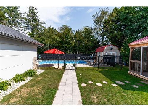 17 Trimdon Avenue, Brantford, ON - Outdoor With In Ground Pool With Backyard