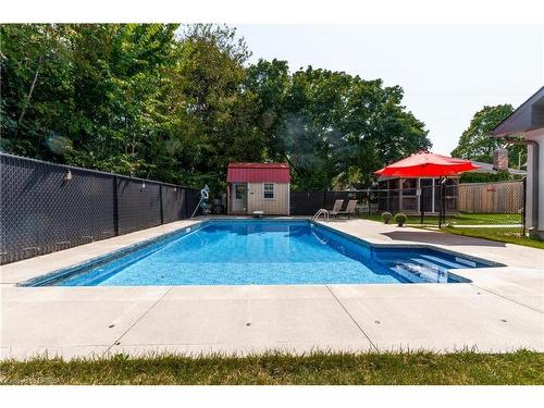 17 Trimdon Avenue, Brantford, ON - Outdoor With In Ground Pool With Deck Patio Veranda With Backyard