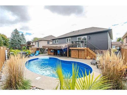 32 Mcintosh Court, Brantford, ON - Outdoor With In Ground Pool With Deck Patio Veranda With Backyard With Exterior