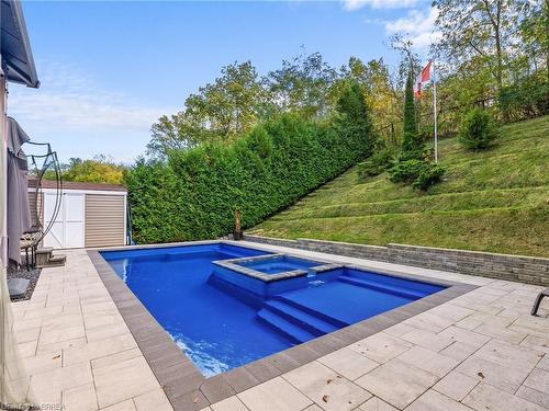 39 Hunter Way, Brantford, ON - Outdoor With In Ground Pool With Backyard