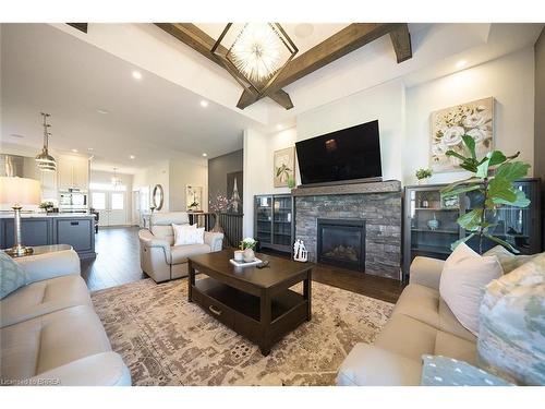 21 Tedley Boulevard, Brantford, ON - Indoor Photo Showing Living Room With Fireplace