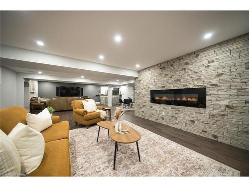 21 Tedley Boulevard, Brantford, ON - Indoor Photo Showing Living Room With Fireplace