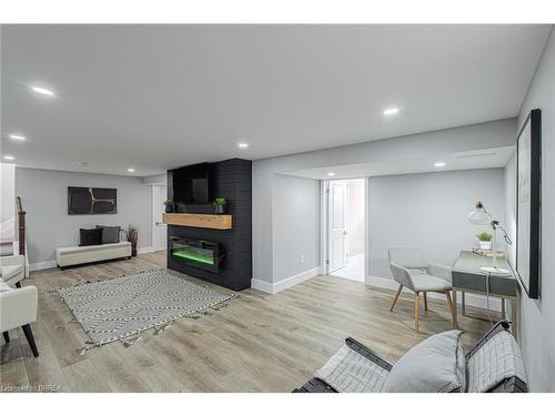 27 Glanville Avenue, Brantford, ON - Indoor Photo Showing Living Room With Fireplace