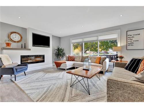 150 Hatton Drive, Ancaster, ON - Indoor Photo Showing Living Room With Fireplace