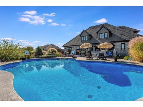 24 Tedley Boulevard, Brantford, ON - Outdoor With In Ground Pool With Backyard