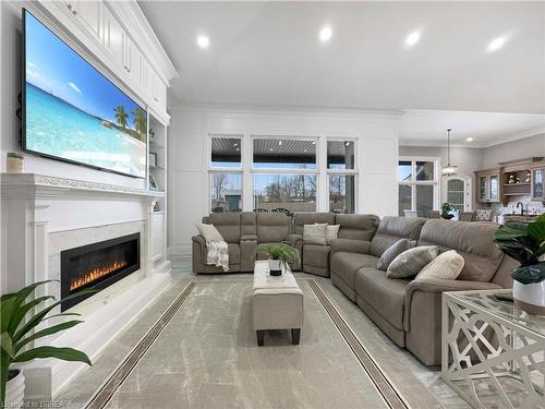 18 Harper Boulevard, Brantford, ON - Indoor Photo Showing Living Room With Fireplace