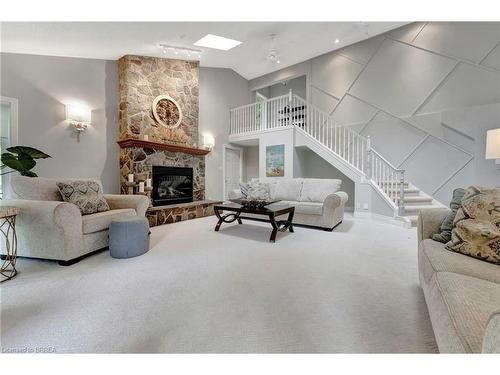 3976 Powerline Road W, Ancaster, ON - Indoor Photo Showing Living Room With Fireplace