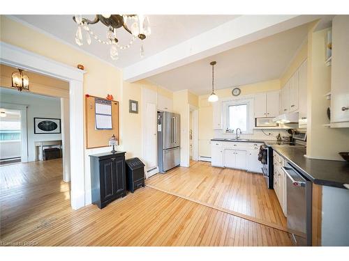 21 Frederick Street, Brantford, ON - Indoor Photo Showing Kitchen With Fireplace