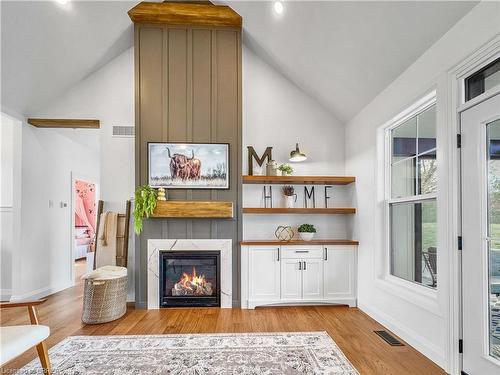 503 Concession 6 Road, Townsend, ON - Indoor Photo Showing Living Room With Fireplace