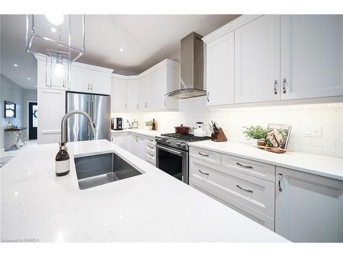 B-17 Cedar Street, Paris, ON - Indoor Photo Showing Kitchen With Stainless Steel Kitchen With Double Sink With Upgraded Kitchen