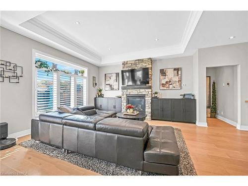 223 Oak Street, Simcoe, ON - Indoor Photo Showing Living Room With Fireplace