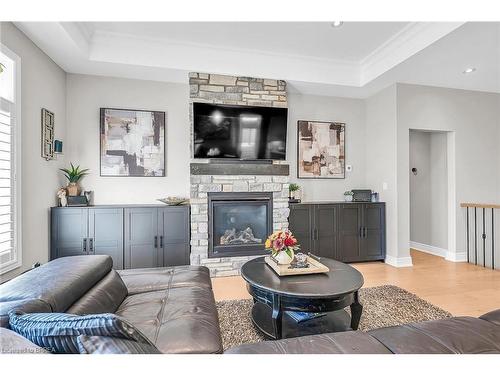 223 Oak Street, Simcoe, ON - Indoor Photo Showing Living Room With Fireplace