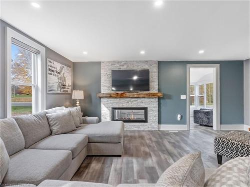 235 Oakland Road, Scotland, ON - Indoor Photo Showing Living Room With Fireplace