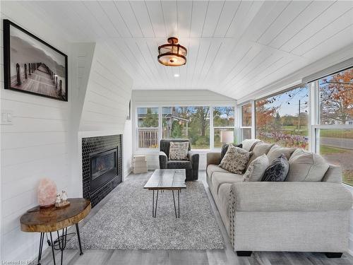 235 Oakland Road, Scotland, ON - Indoor Photo Showing Living Room With Fireplace