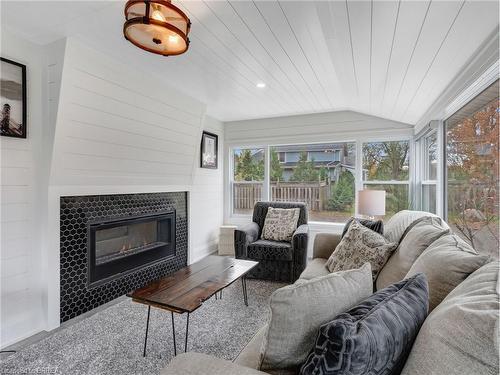 235 Oakland Road, Scotland, ON - Indoor Photo Showing Living Room With Fireplace