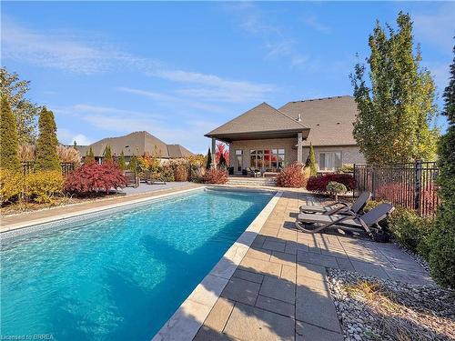 21 Westlake Boulevard, Brantford, ON - Outdoor With In Ground Pool With Deck Patio Veranda