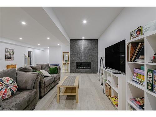 18 Bannister Street, Oakland, ON - Indoor Photo Showing Living Room With Fireplace