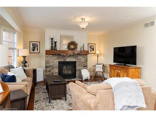 145 John Street S, Otterville, ON - Indoor Photo Showing Living Room With Fireplace