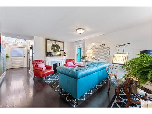 53 Charlotte Street, Brantford, ON - Indoor Photo Showing Living Room With Fireplace