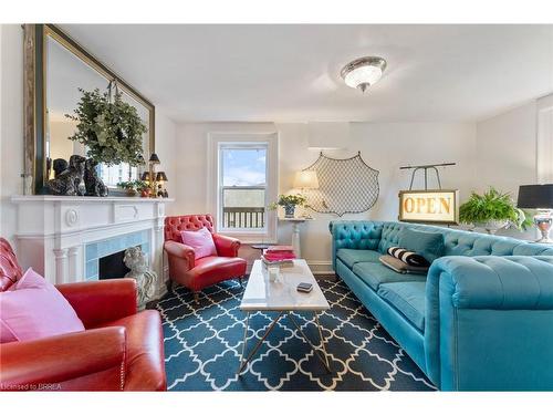 53 Charlotte Street, Brantford, ON - Indoor Photo Showing Living Room With Fireplace