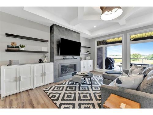 14 Hudson Drive, Brantford, ON - Indoor Photo Showing Living Room With Fireplace