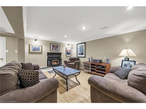 45 Marvin Avenue, Brantford, ON - Indoor Photo Showing Living Room With Fireplace