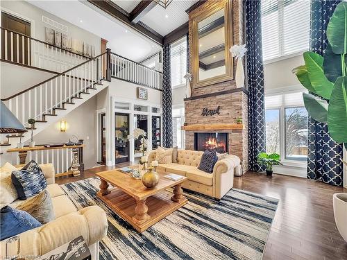 16 Westlake Boulevard, Brantford, ON - Indoor Photo Showing Living Room With Fireplace