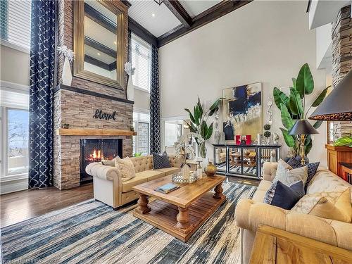 16 Westlake Boulevard, Brantford, ON - Indoor Photo Showing Living Room With Fireplace