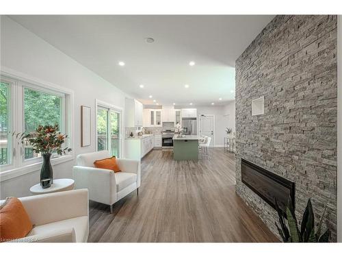 51 Brown Street W, Waterford, ON - Indoor Photo Showing Living Room With Fireplace
