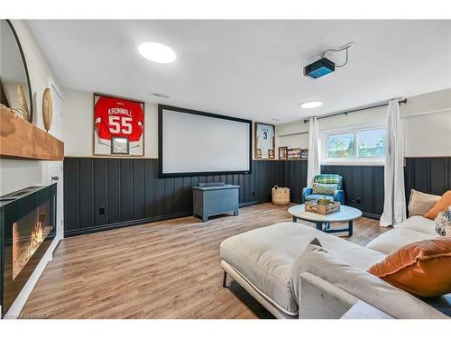 21 Burdock Boulevard, Brantford, ON - Indoor Photo Showing Living Room With Fireplace