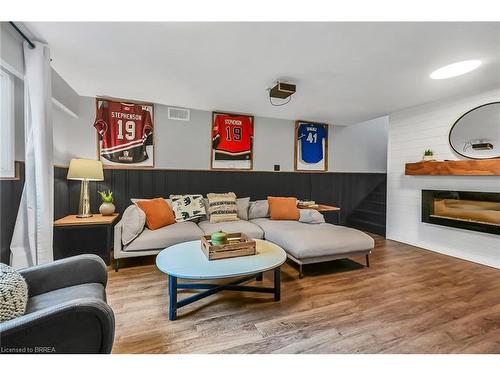 21 Burdock Boulevard, Brantford, ON - Indoor Photo Showing Living Room With Fireplace