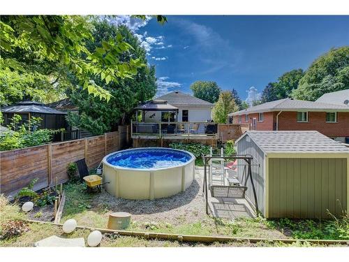 81 Strathcona Avenue, Brantford, ON - Outdoor With Above Ground Pool With Deck Patio Veranda