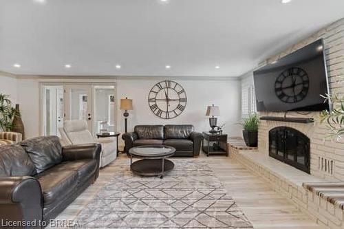 10 Stymie Boulevard, Brantford, ON - Indoor Photo Showing Living Room With Fireplace