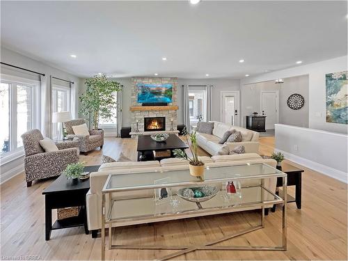 360 Robinson Road, Brantford, ON - Indoor Photo Showing Living Room With Fireplace