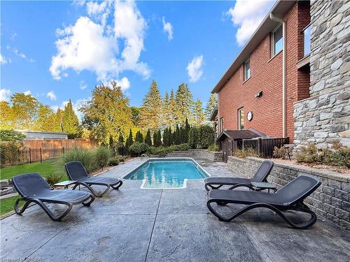 360 Robinson Road, Brantford, ON - Outdoor With In Ground Pool With Deck Patio Veranda With Backyard