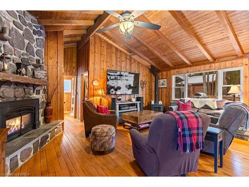 111 Wilson Drive, Georgian Bluffs, ON - Indoor Photo Showing Living Room With Fireplace