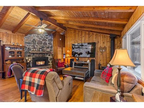 111 Wilson Drive, Georgian Bluffs, ON - Indoor Photo Showing Living Room With Fireplace