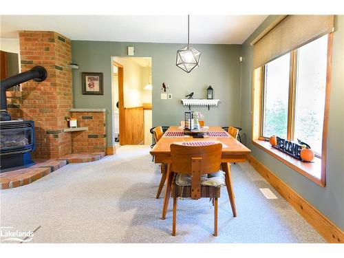 80 Mary Street, Creemore, ON - Indoor Photo Showing Dining Room With Fireplace